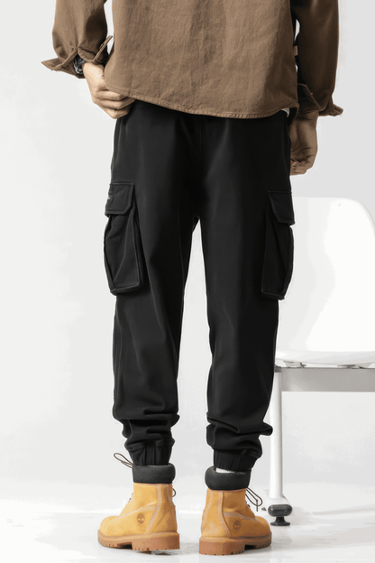 Men’s Cargo Pants – Loose Fit, Elastic Cuffs, Utility Style for Winter