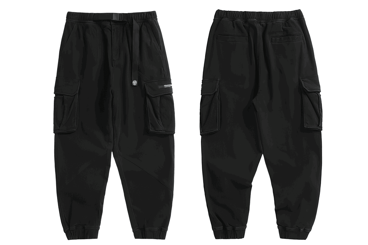 Men’s Cargo Pants – Loose Fit, Elastic Cuffs, Utility Style for Winter