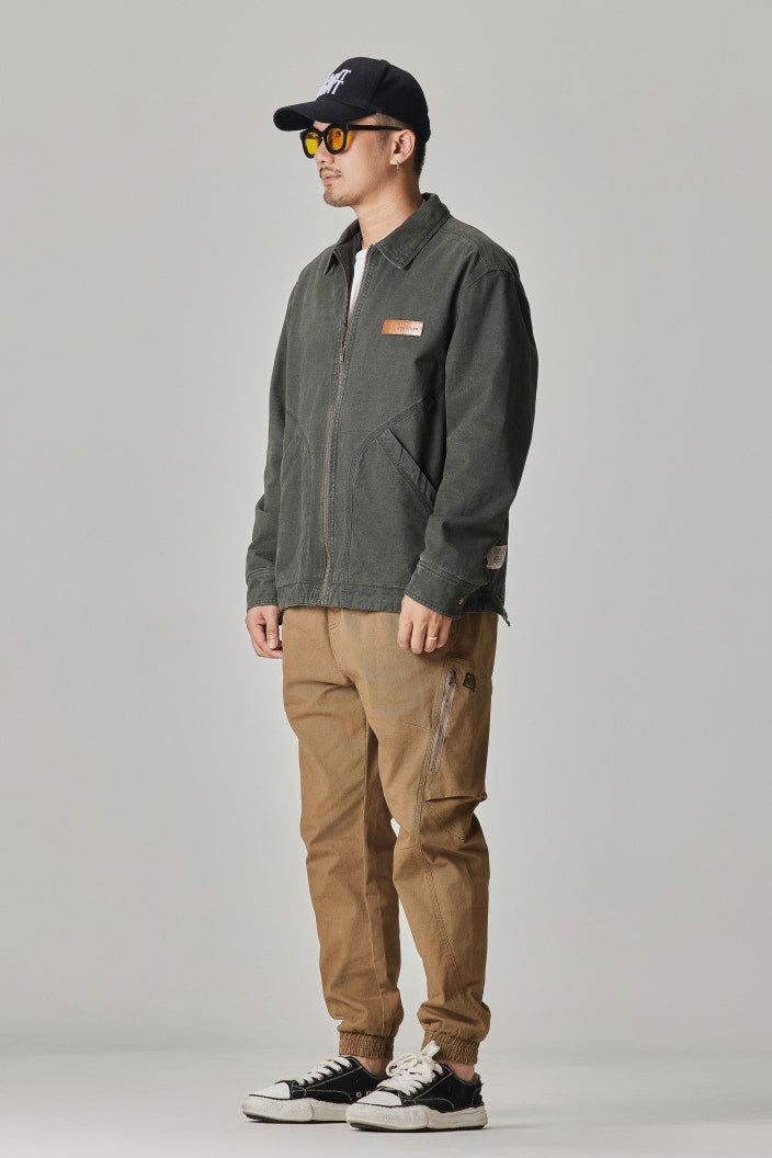 Winter Detroit Heavy Quilted Work Jacket for Men – Loose Fit, Cotton Lined
