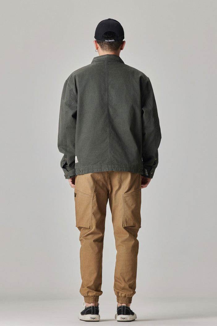 Winter Detroit Heavy Quilted Work Jacket for Men – Loose Fit, Cotton Lined