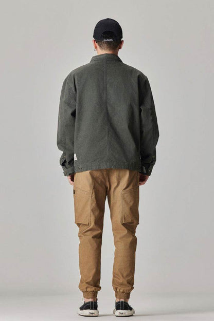 Winter Detroit Heavy Quilted Work Jacket for Men – Loose Fit, Cotton Lined