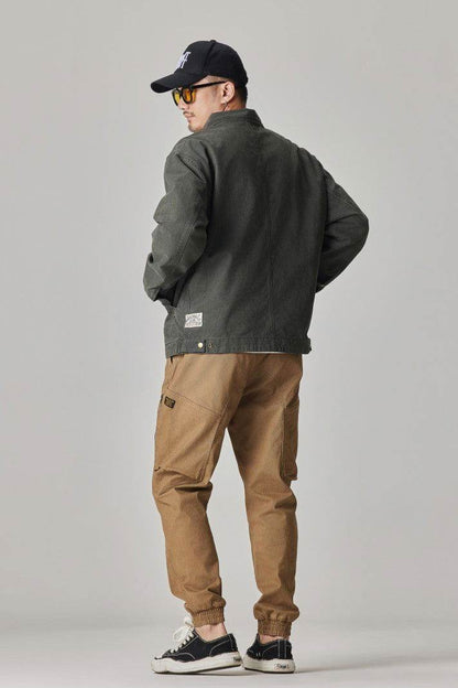 Winter Detroit Heavy Quilted Work Jacket for Men – Loose Fit, Cotton Lined