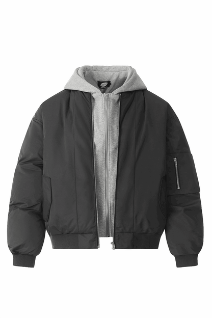 Winter Hooded Puffer Jacket – Loose & Minimalist American Style