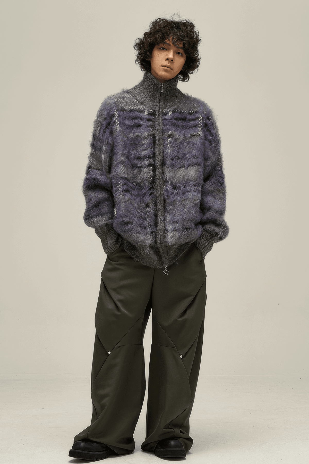 Winter Vintage American Knit Cardigan for Men – Loose & Relaxed