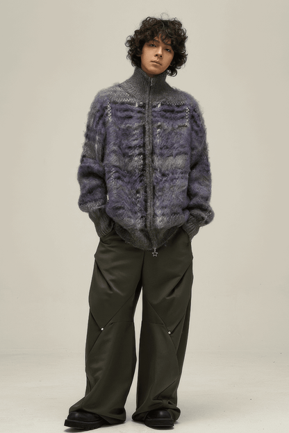 Winter Vintage American Knit Cardigan for Men – Loose & Relaxed