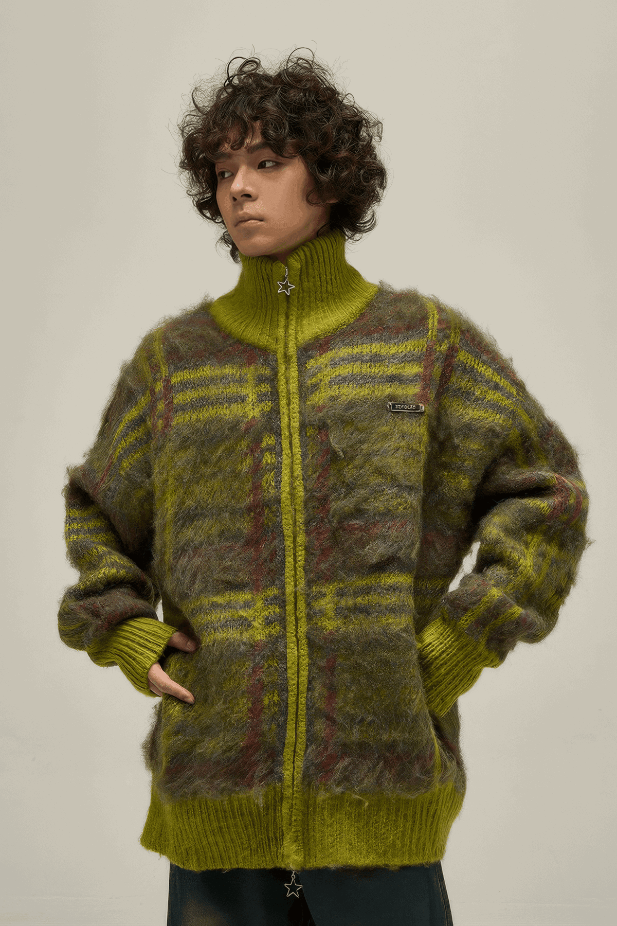 Winter Vintage American Knit Cardigan for Men – Loose & Relaxed