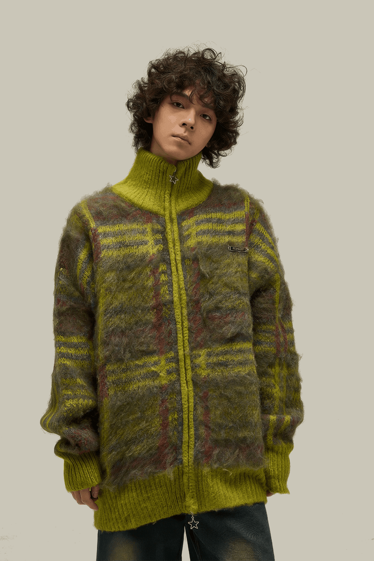 Winter Vintage American Knit Cardigan for Men – Loose & Relaxed