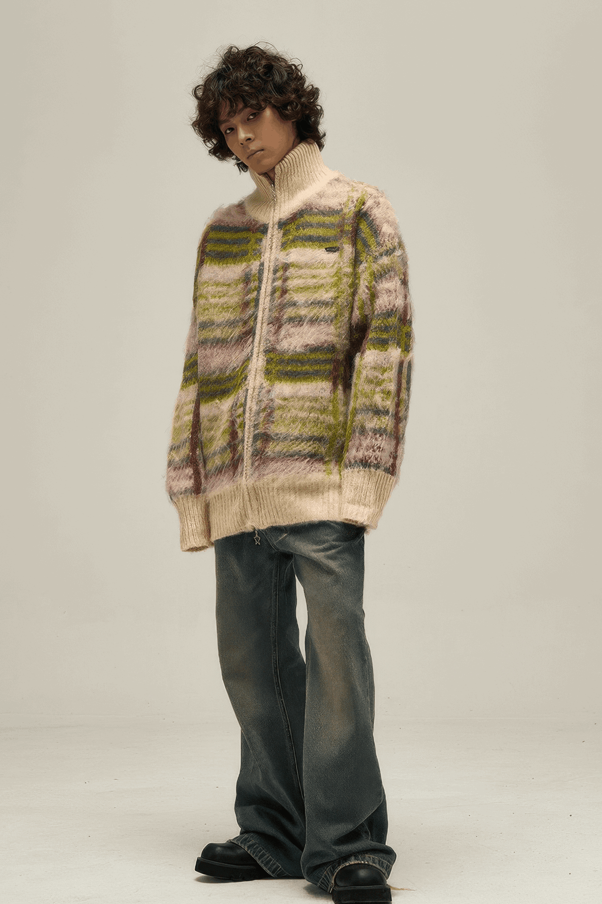 Winter Vintage American Knit Cardigan for Men – Loose & Relaxed