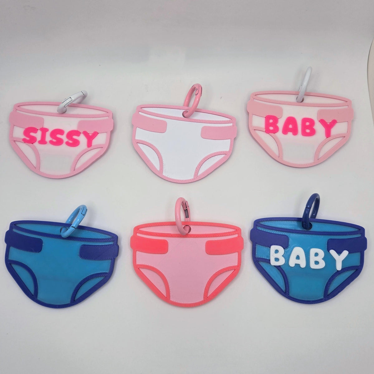 ABDL Diaper, Urinal Keychain / Bag Tag – Colorful Identity Bag Charm