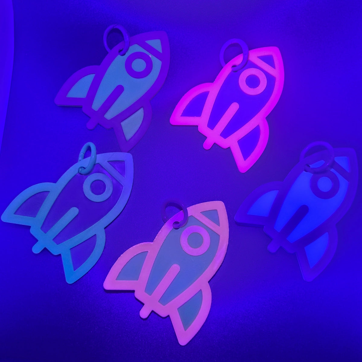 Rocketship, Ducky, Keychain / Bag Tag – Colorful Identity Bag Charm