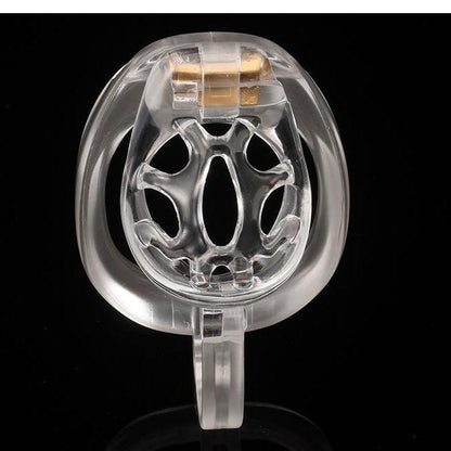 Plastic Male Chastity Cage with Key – Adjustable ABS Design, 3 Internal Styles, 4 Ring Sizes (42–55mm), Pink / Black / Clear