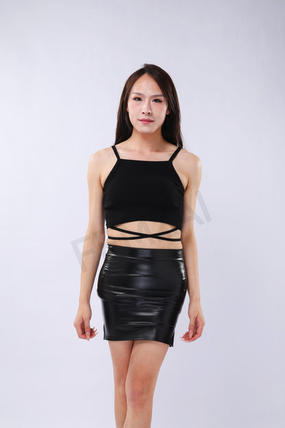High Waist PU Femboy Shorts