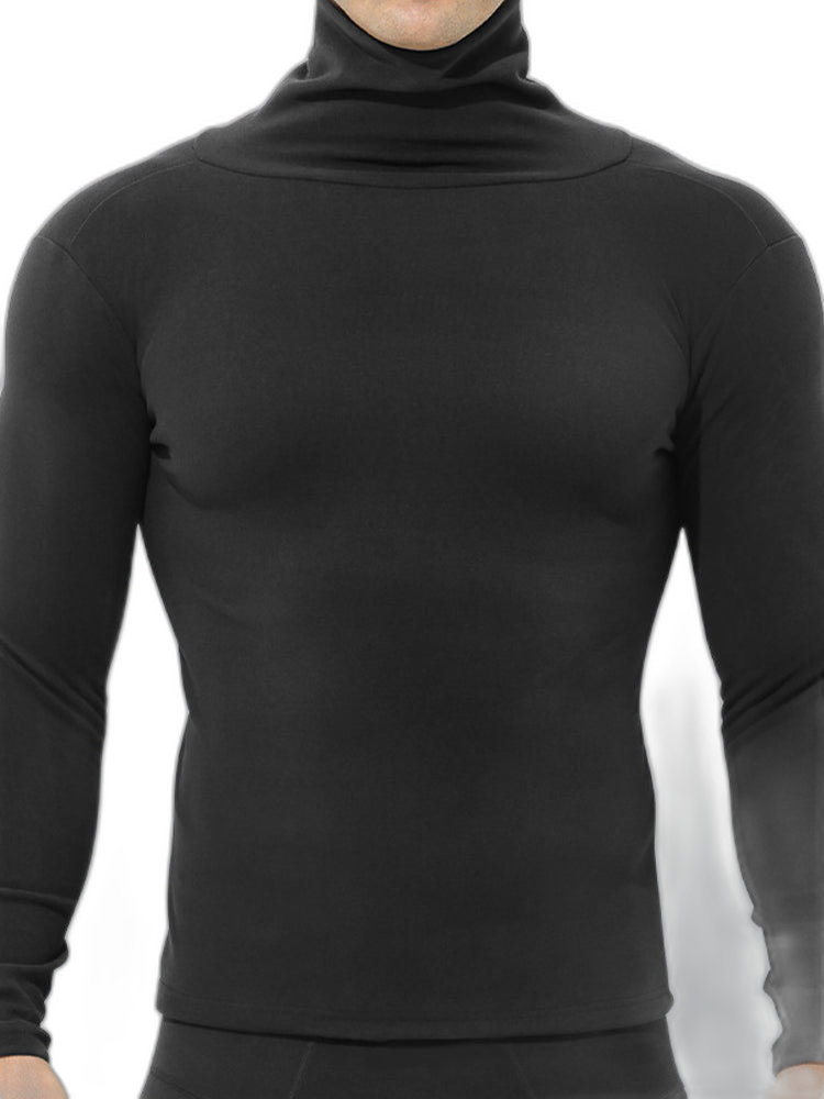 Men's Mid-high Collar Warm Cold-proof Long-sleeved Bottoming Shirt
