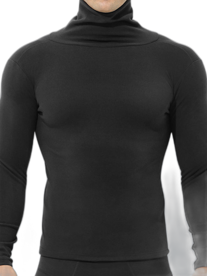 Men's Mid-high Collar Warm Cold-proof Long-sleeved Bottoming Shirt