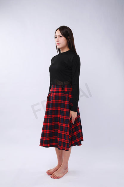 Pleated Vintage Midi Skirt