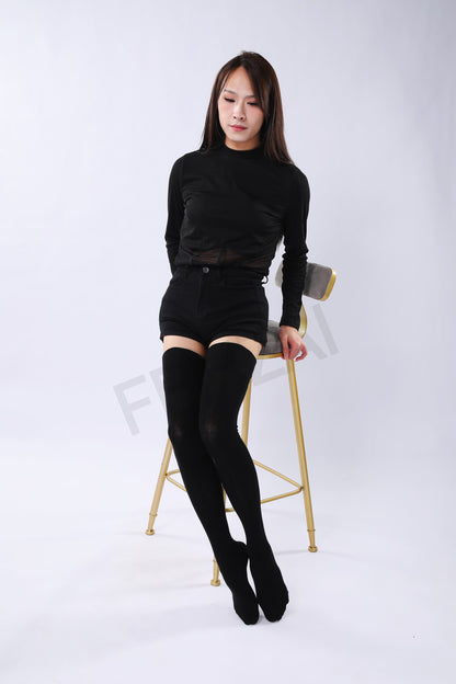 Xtra Long One Color Thigh Highs