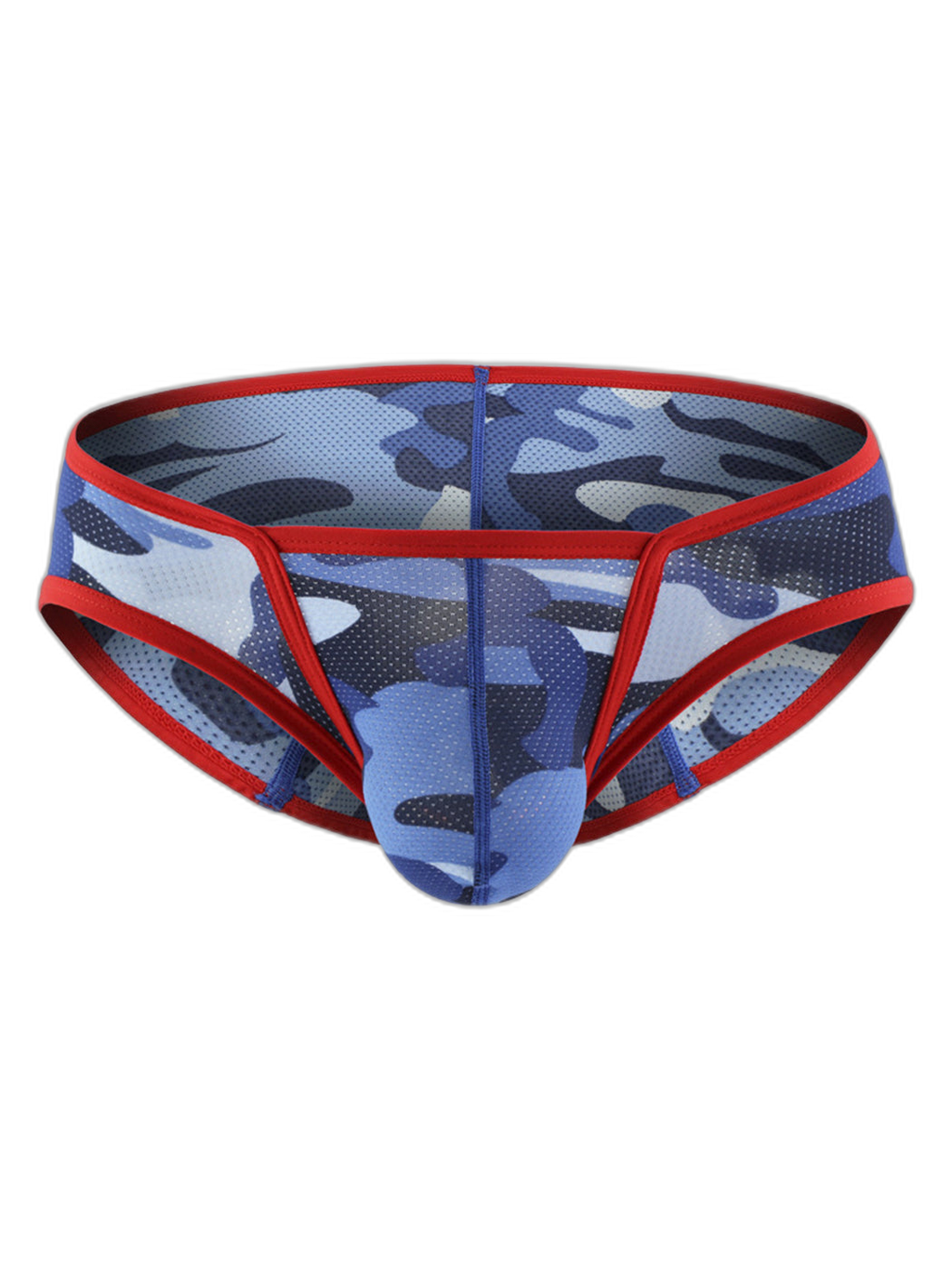 Men’s Sexy Camo Print Mesh Bikini