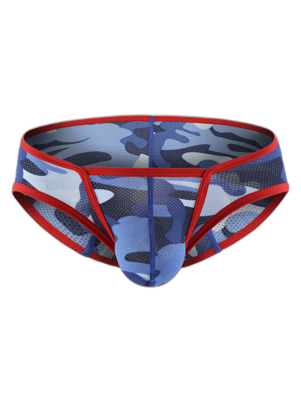 Men’s Sexy Camo Print Mesh Bikini