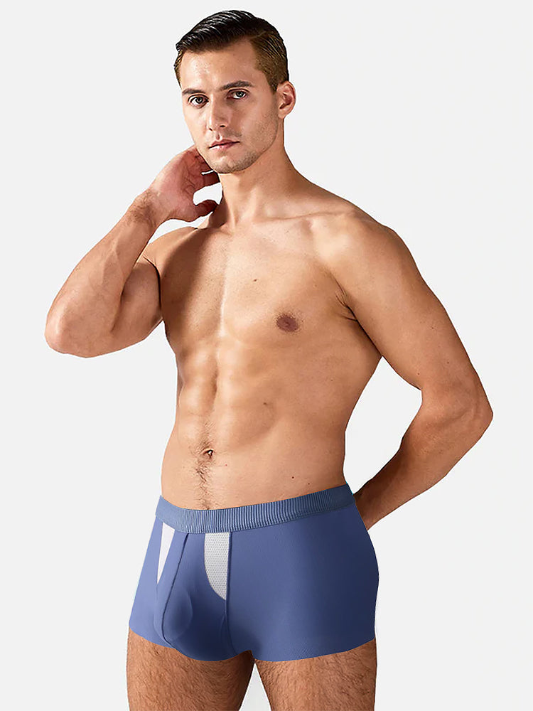 3 Pack Split-Support Men's Trunks- Breathable & Bulge-Enhancing