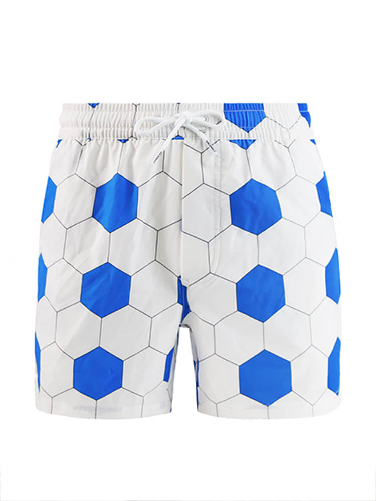 Men's Loose Quick-Drying Soccer Print Swim Shorts