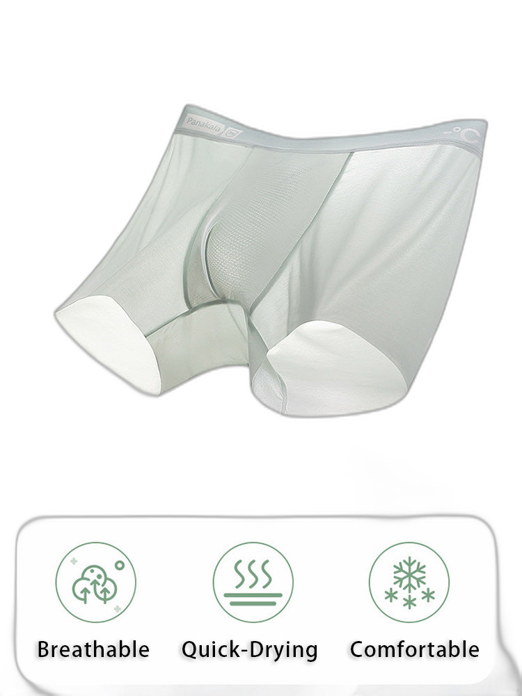 4 Pack Men's Breathable Ice Silk Antibacterial Sports Trunks
