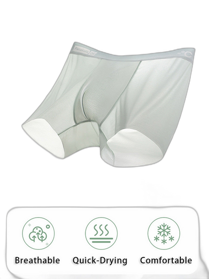 4 Pack Men's Breathable Ice Silk Antibacterial Sports Trunks
