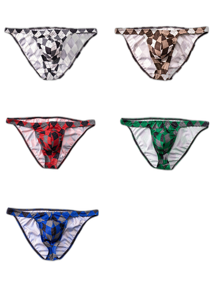 Rhombus Check Pattern Pouch Briefs