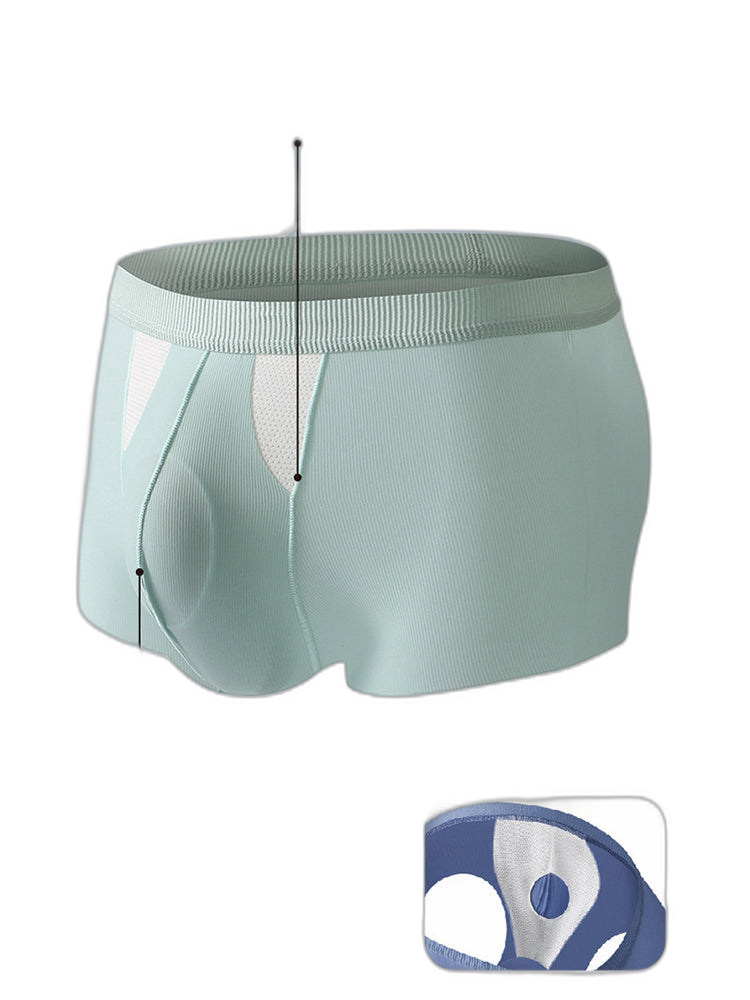 3 Pack Split-Support Men's Trunks- Breathable & Bulge-Enhancing