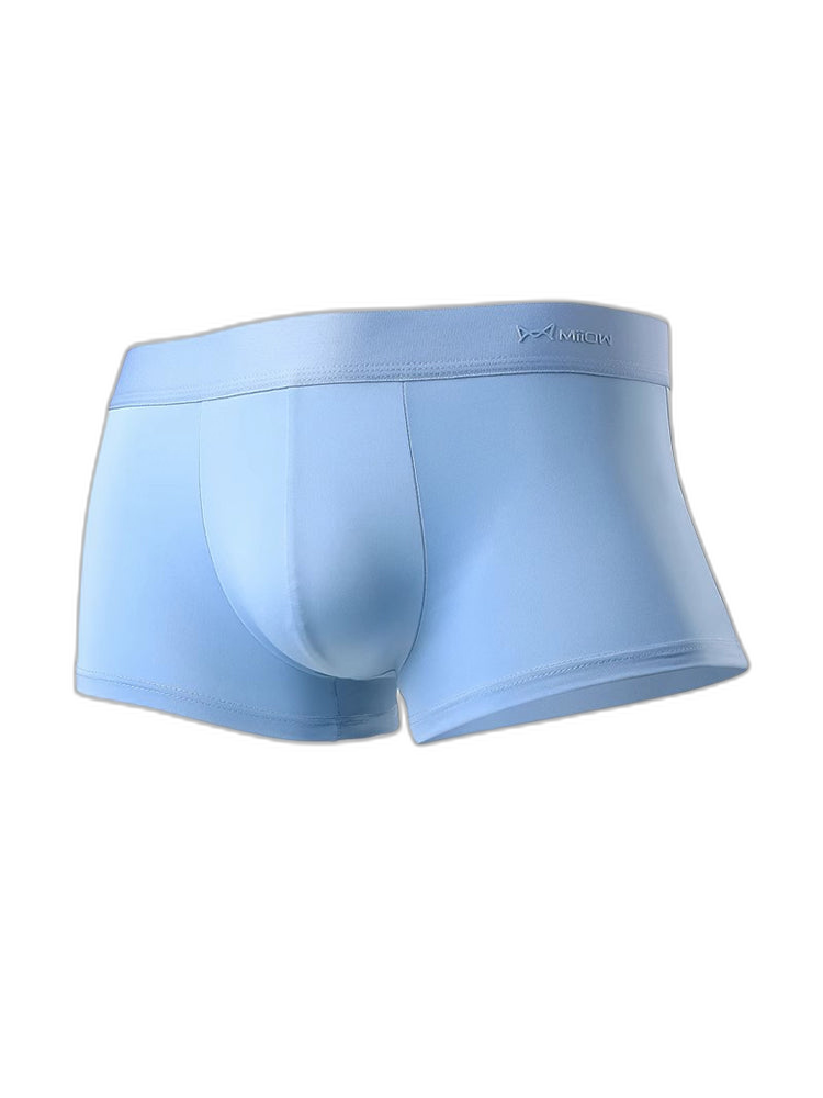 3 Pack Men's Ultra-thin Ice Silk Seamless Solid Trunks