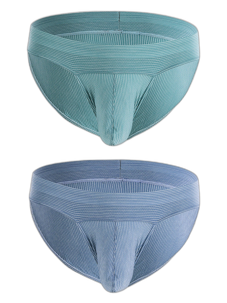 2 Pack Ball Support Pouch Ribbed Men's Bikini Underwear