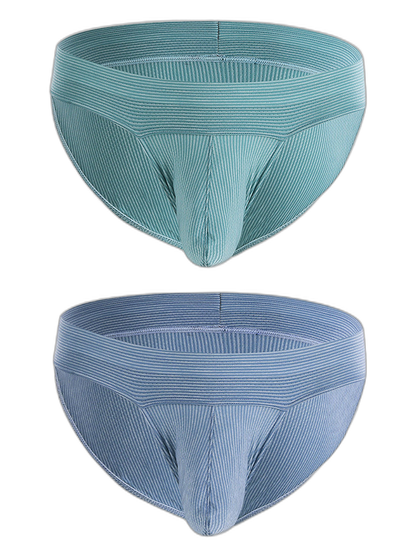 2 Pack Ball Support Pouch Ribbed Men's Bikini Underwear