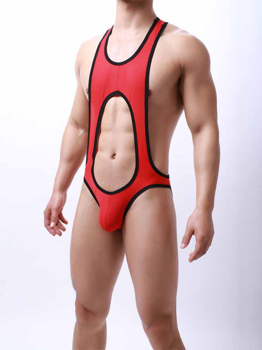 Men's Cut-Out Sleeveless Jockstrap Bodysuit