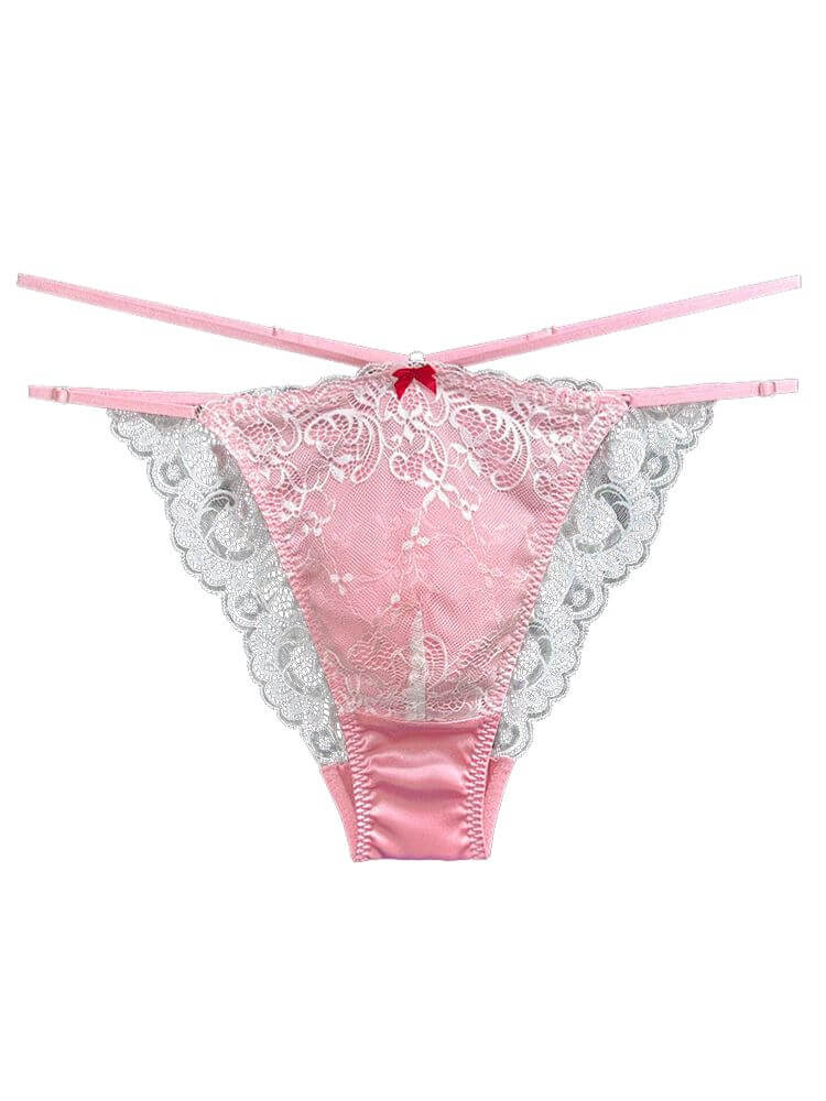Men's Sexy Low-Rise Thin-Strapped Sheer Lace Thong