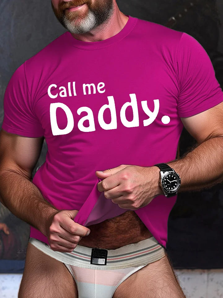 LGBT Gay Pride Call Me Daddy Print T-shirt