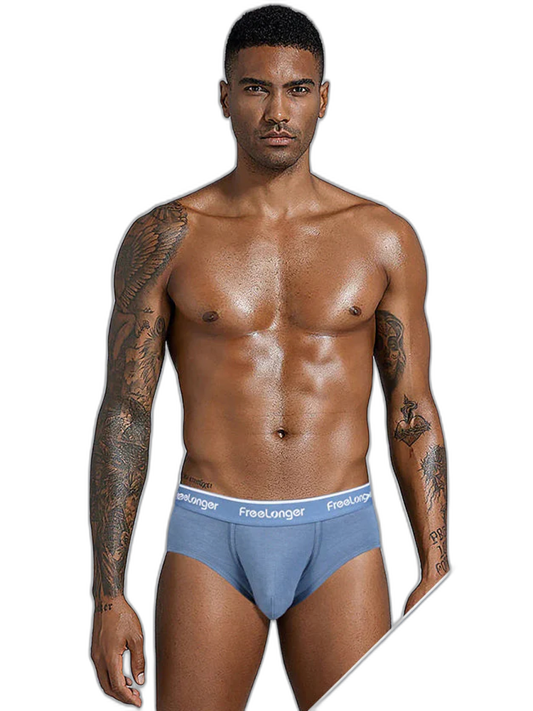 FreeLonger Men's Comfy Separate Big Pouch Briefs