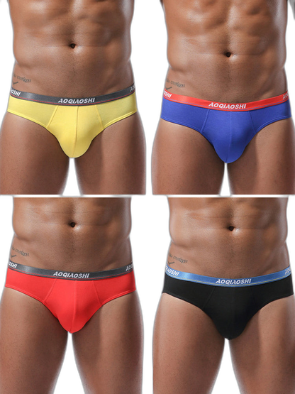 4 Pack Men’s Stylish 3D U Convex Pouch Briefs