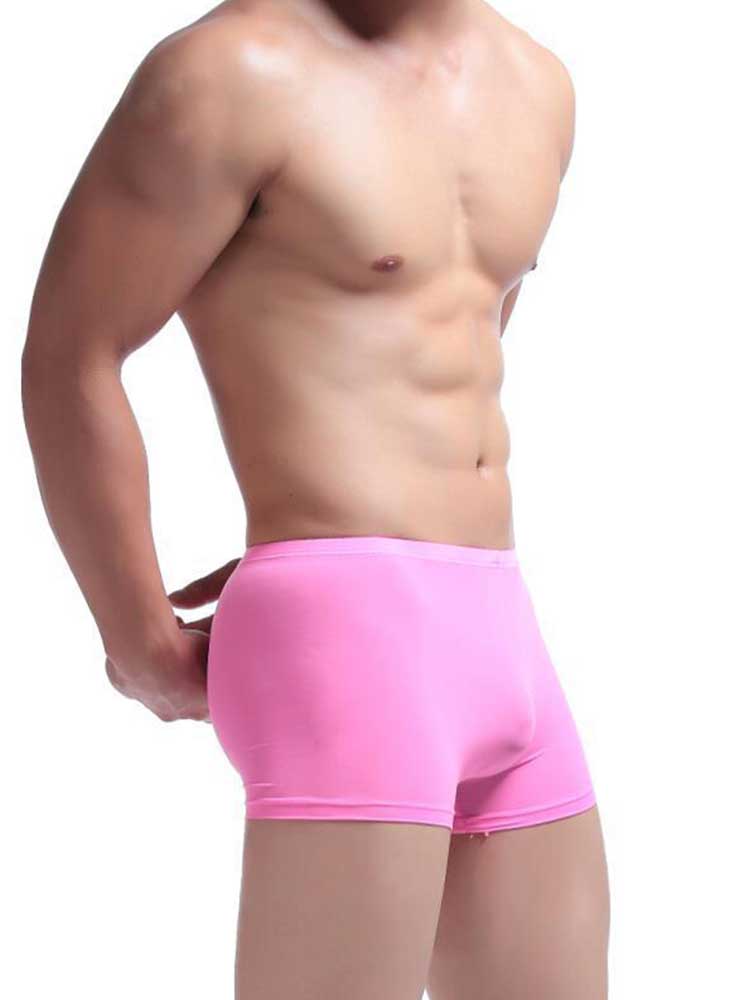 Men's Solid-Color Lightweight Ice Silk Boxer Briefs