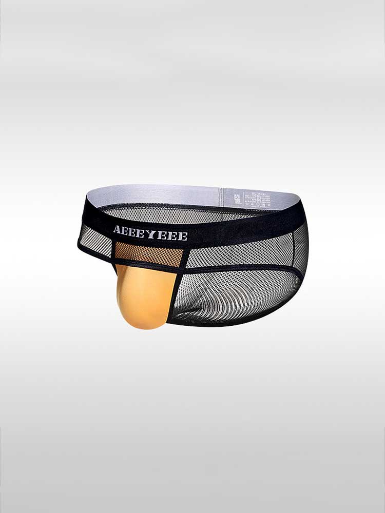Men's Sexy Sheer Mesh Low-Rise U-Bulge Pouch Briefs