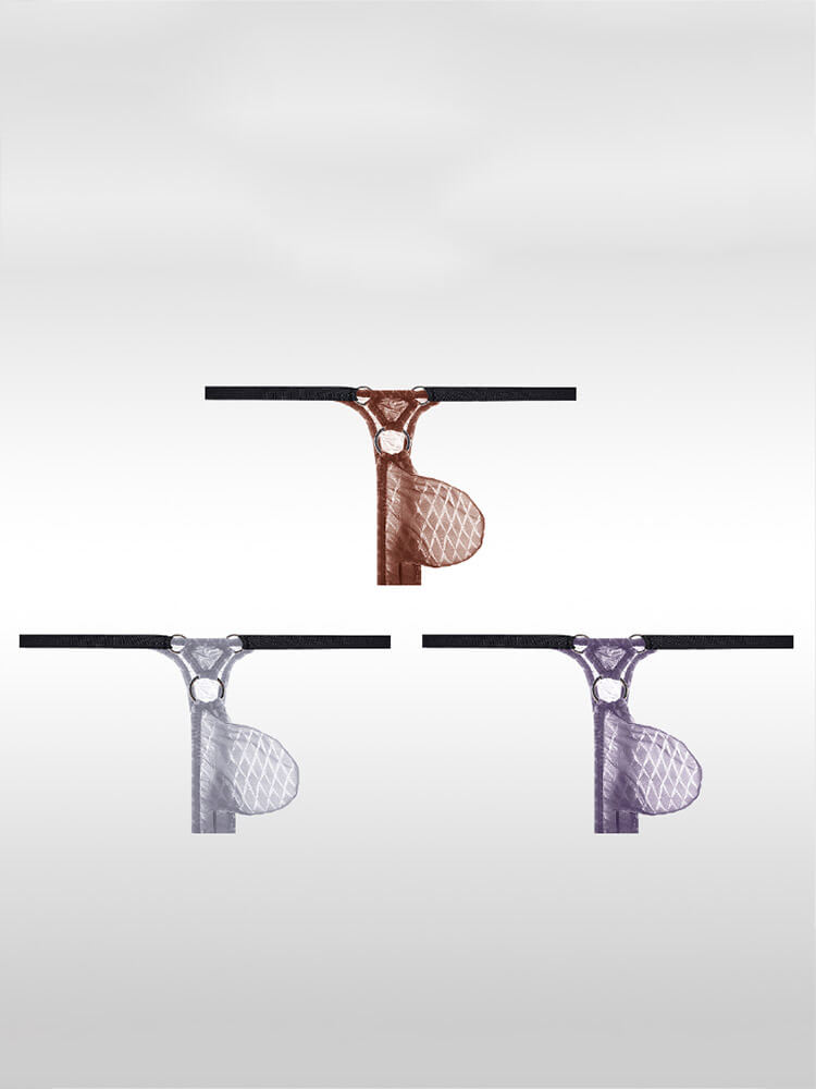 Men's Ultra-Thin Transparent Low-Rise Ring Thong