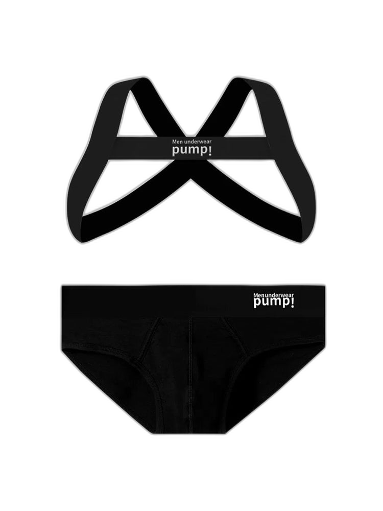 Men's Sporty Cut Anti-Chafing Stretch Fit Shoulder Strap & Underwear