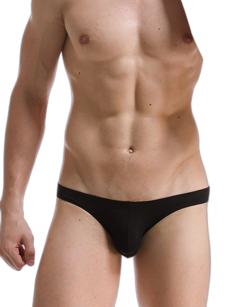 Men's Low Waist Ice Silk Transparent Seamless Briefs