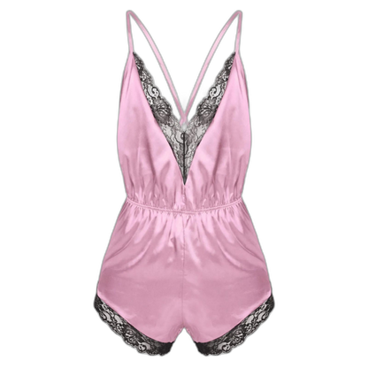 Satin Lace Sissy Bodysuit
