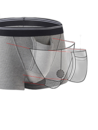 Solid Color Divided Pocket Trunks for Men