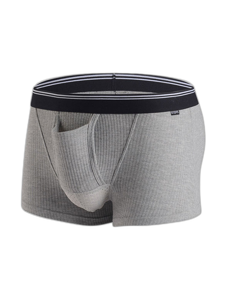 Solid Color Divided Pocket Trunks for Men