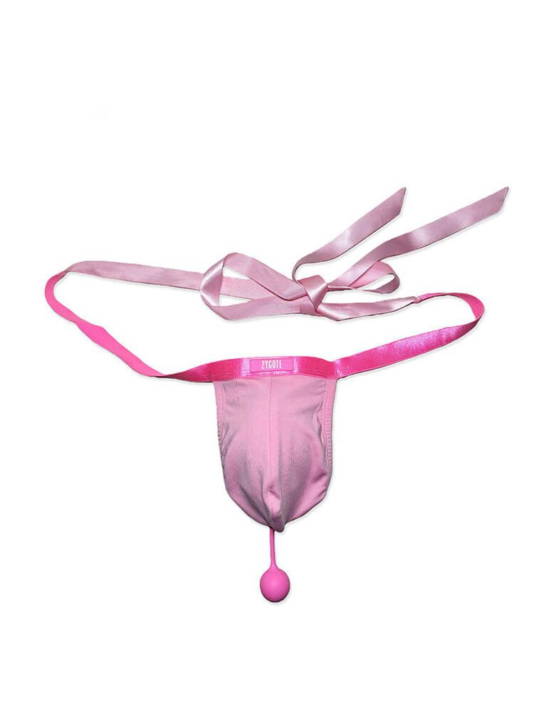Men's Sexy Pink Playful Bow-Tie Thong