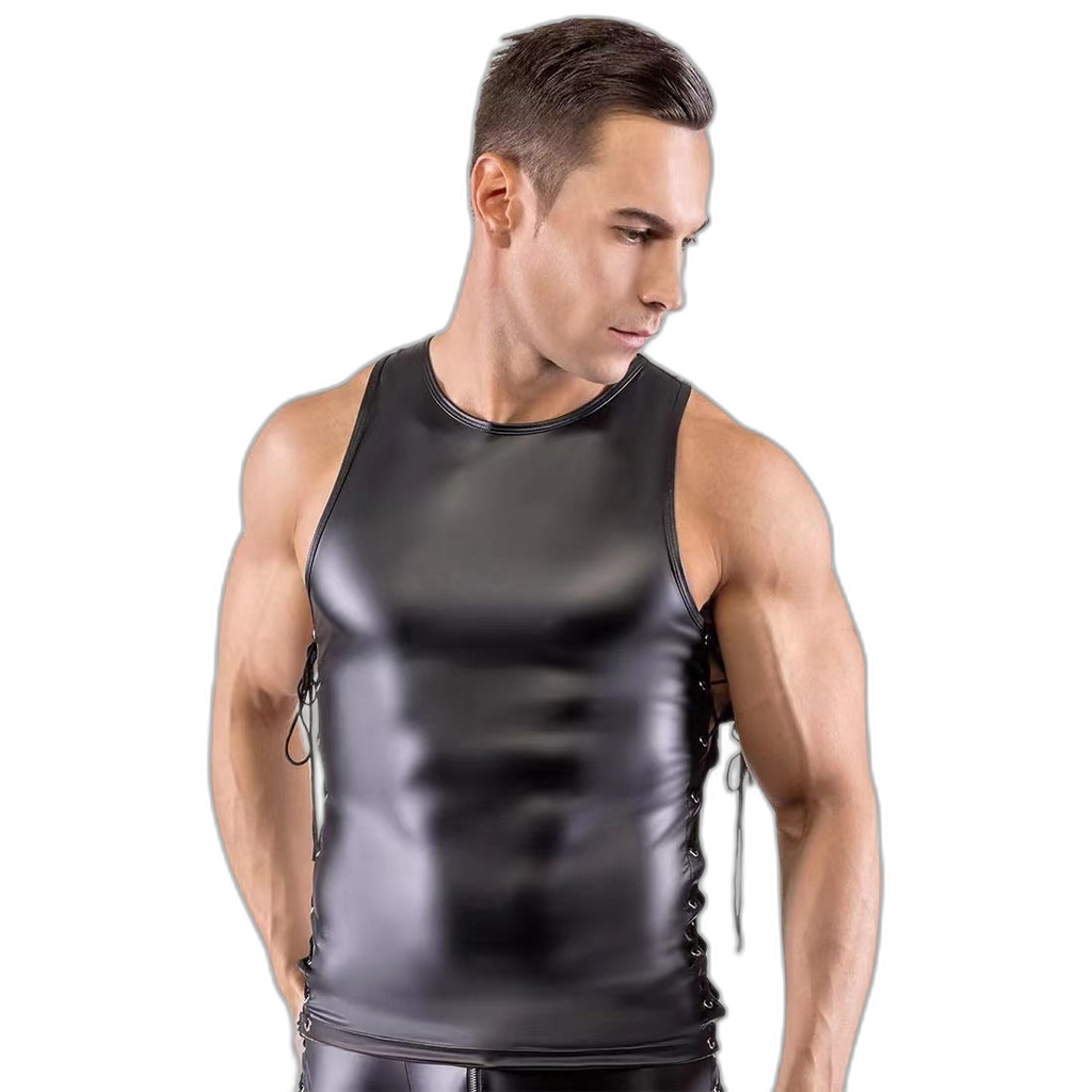 Lace-Up Leather Tank & Shorts
