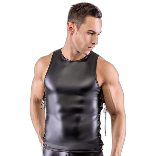 Lace-Up Leather Tank & Shorts