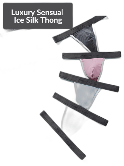 3 Pack Men's Contoured Pouch Ice Silk Thong