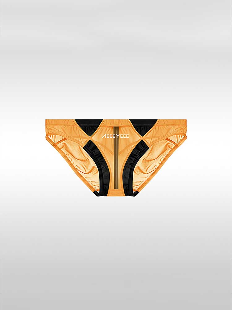 Men's Sexy Sheer Colorblock Stretch Thin Briefs
