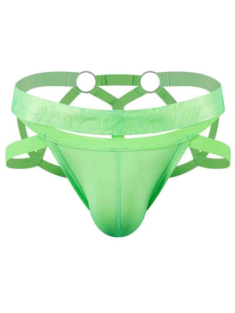 Men's Cutout Bondage Metal Ring Thong